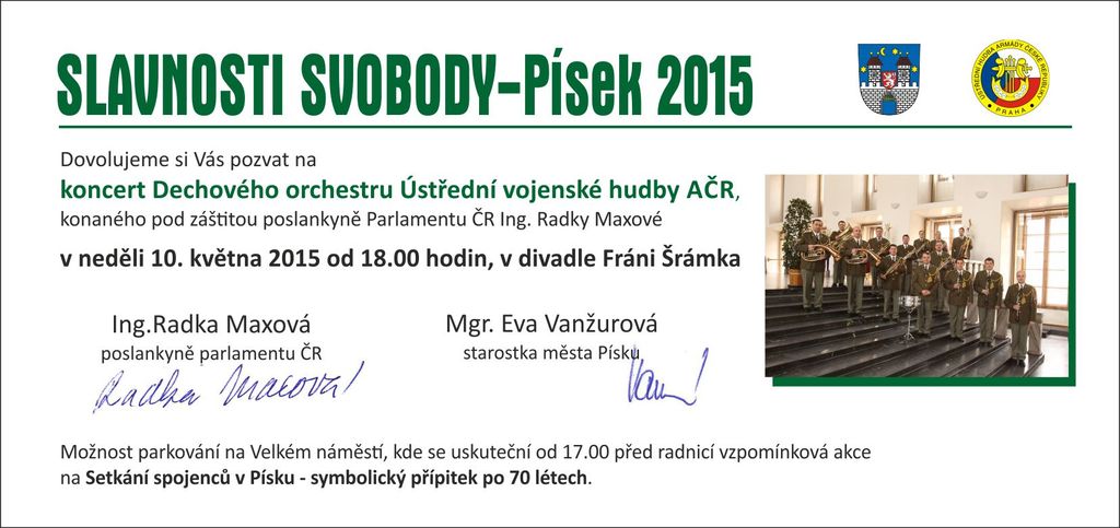 Pozv&aacute;nka na koncert Dechov&eacute;ho orchestru